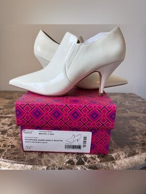 Tory Burch White Patent Ankle Bootie -